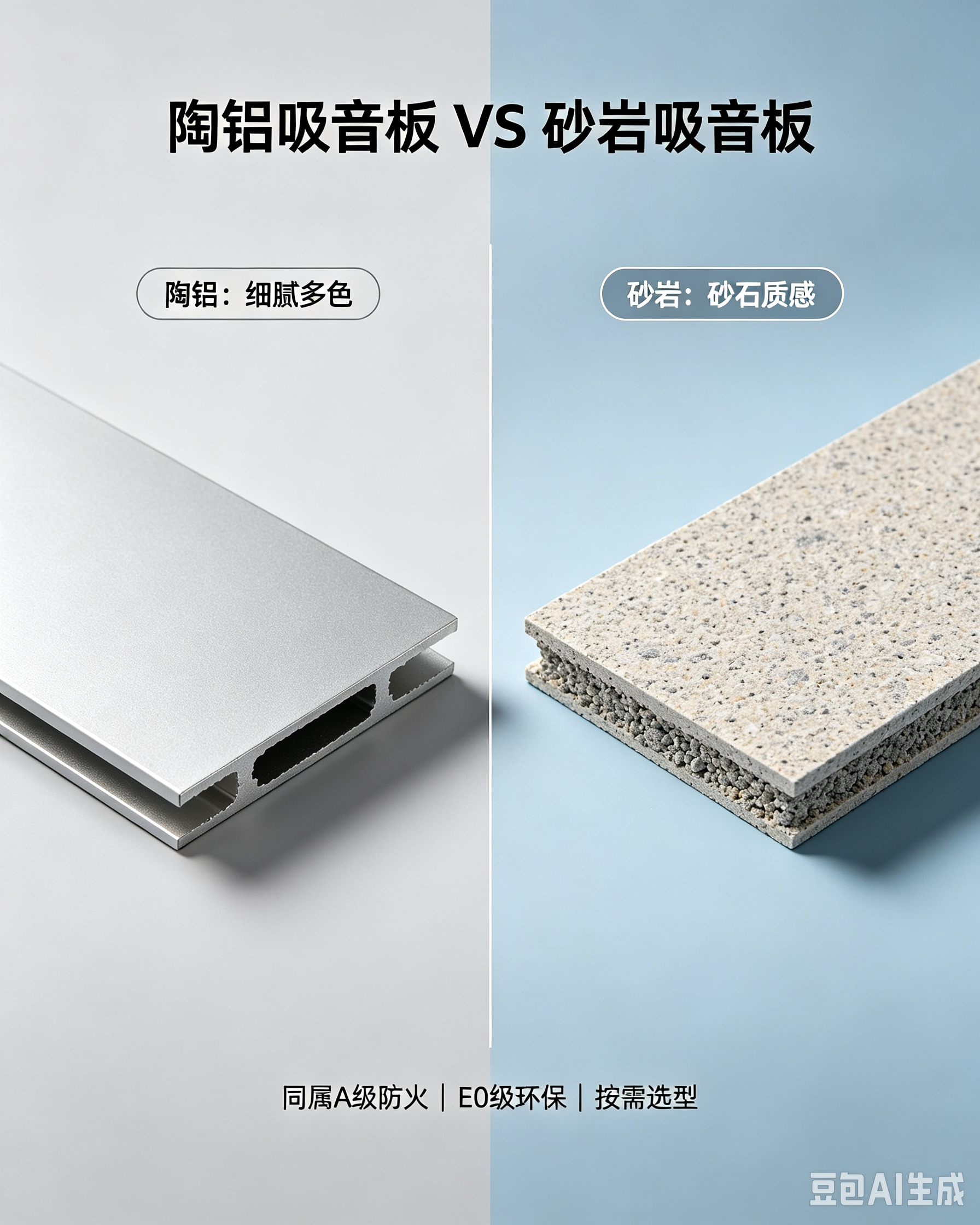 陶鋁吸音板和砂巖吸音板哪個更好？性能、場景橫向對比